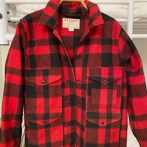 Filson Lightweight Red and Black Buffalo Plaid Jacket